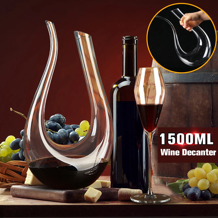 Crystal U-shaped 1500ml Wine Decanter